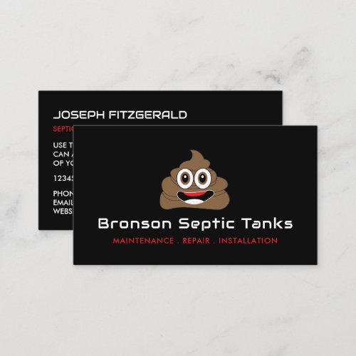 Poop Emoji Septic Company Septic Engineer Business Card