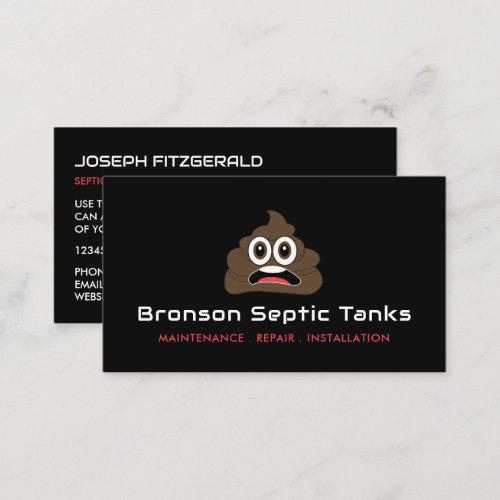 Poop Emoji Septic Company Septic Engineer Business Card