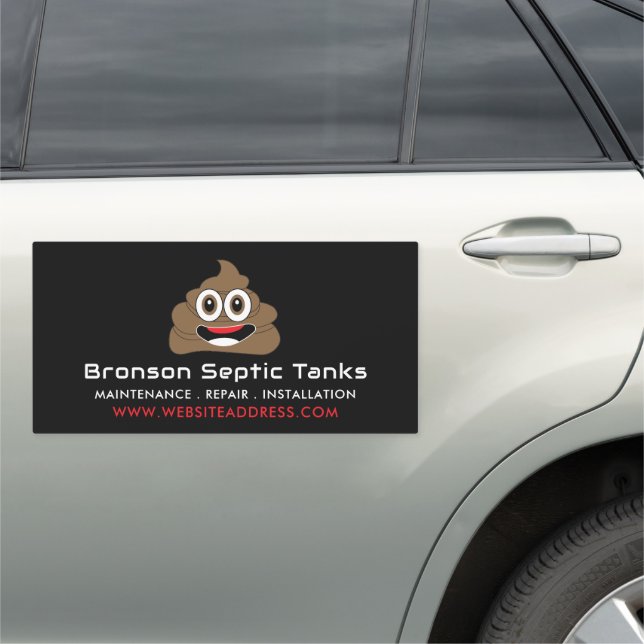 Poop Emoji, Septic Company, Septic Engineer Car Magnet (In Situ)