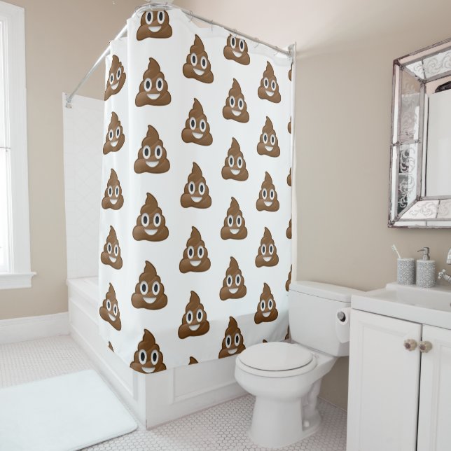 Poop emoji shower curtain (In Situ)