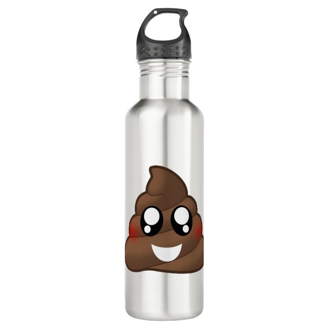 Poop Emoji Stainless Steel Water Bottle (Front)