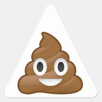 Poop Emoji Triangle Sticker by OblivionHead at Zazzle