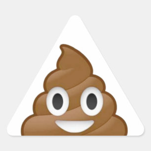 Poop emoji triangle sticker