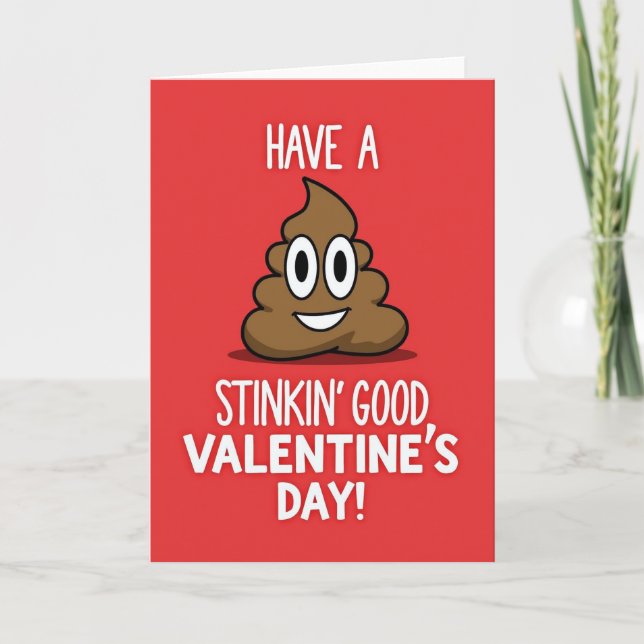Poop Emoji Valentines Day Card (Front)
