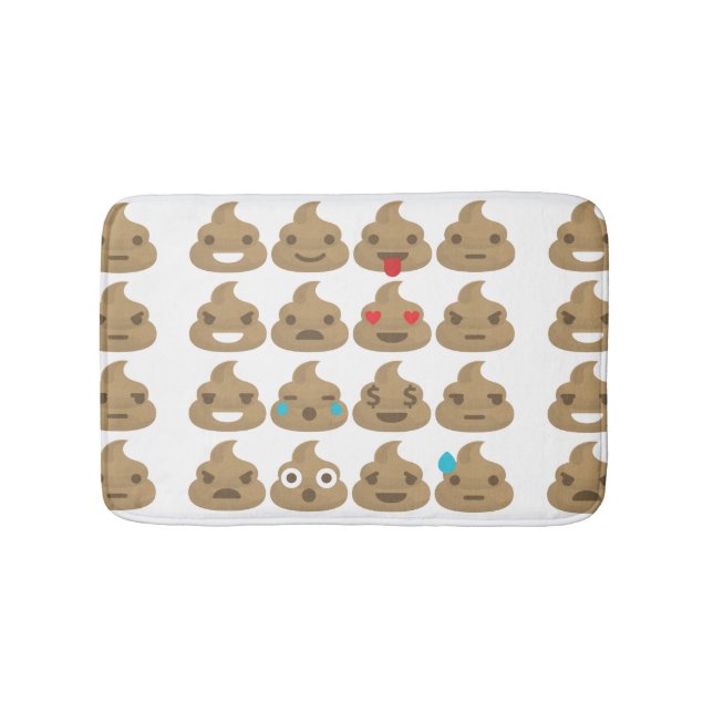 poop emojis bathroom bathmat bath mat (Front)