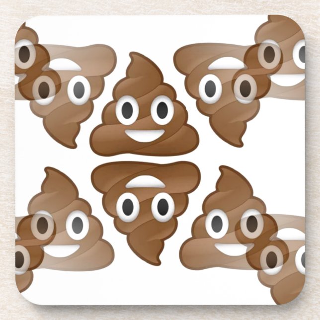 poop emojis beverage coaster (Front)