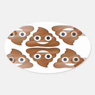 poop emojis oval sticker