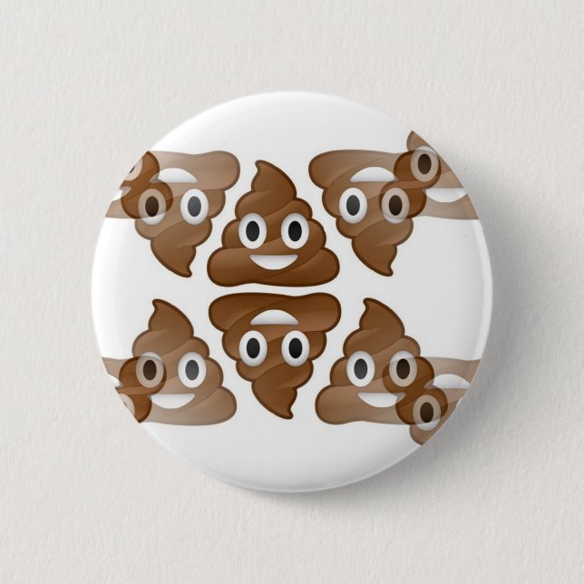 poop emojis pinback button (Front)