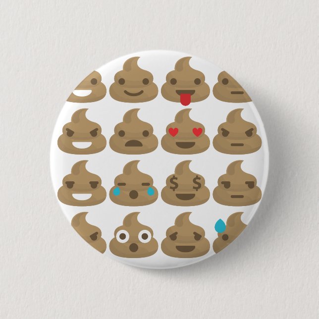 poop emojis pinback button (Front)