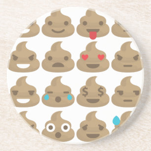 poop emojis sandstone coaster