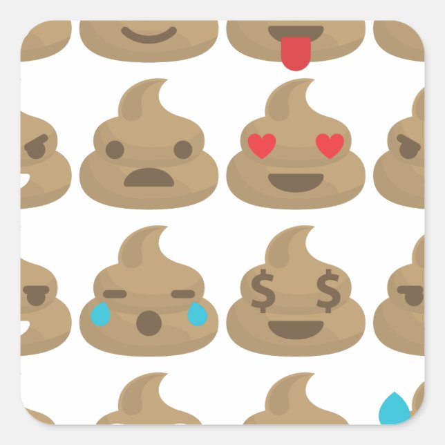 poop emojis square sticker (Front)