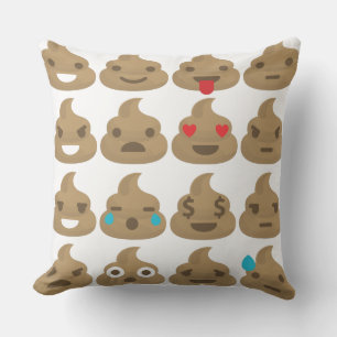 poop emojis throw pillow