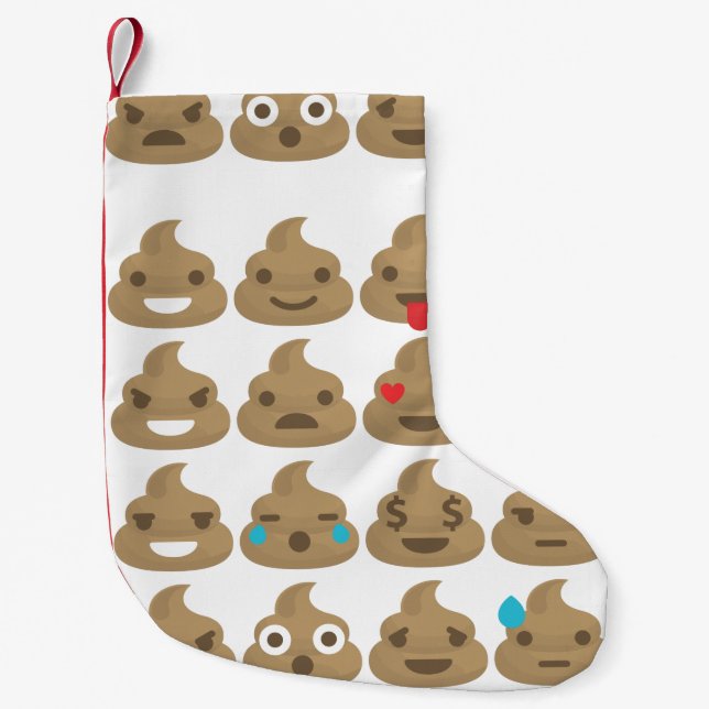 poop emojis xmas christmas stocking (Front)
