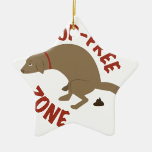 Poop-Free Zone Ceramic Ornament