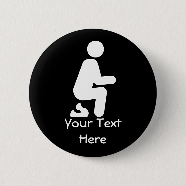 POOP Funny Customize Joke Button (Front)