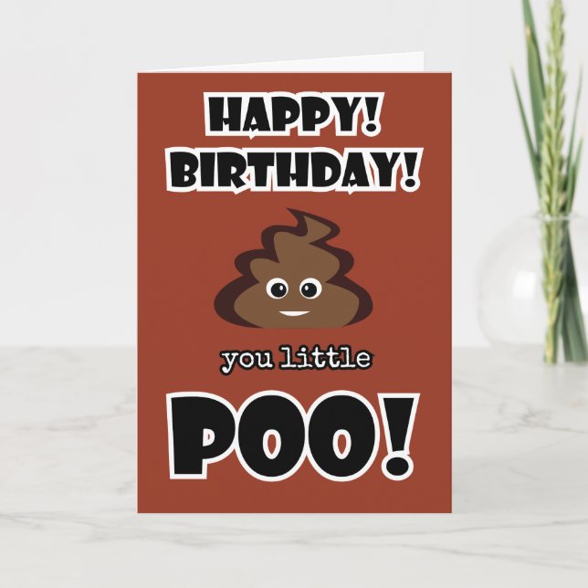 POOP funny emoji kids birthday party Card (Front)