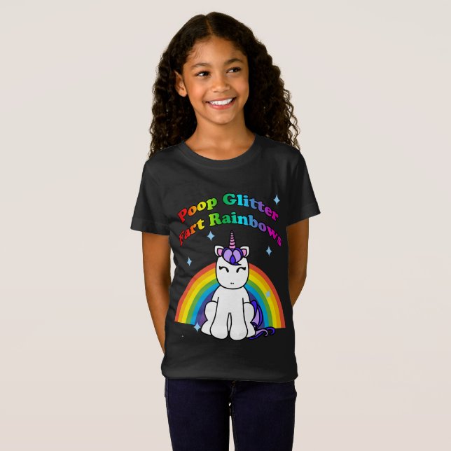 Poop Glitter Fart Rainbows T-Shirt (Front Full)
