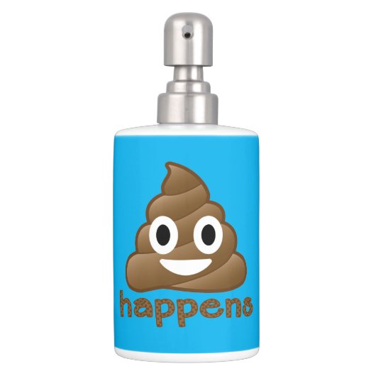 Poop Happens Blue Emoji Bathroom Set (Front)