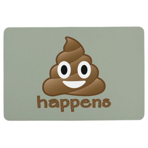 Poop Happens Emoji Floor Mat | Zazzle