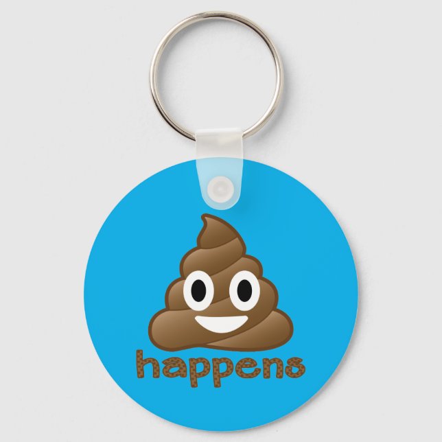Poop Happens Emoji Keychain (Front)