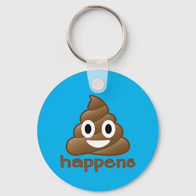 Poop Happens Emoji Keychain Zazzle