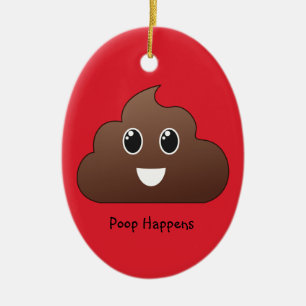 Poop Happens Emoji Ornament