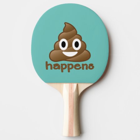 Poop Happens Emoji Ping-pong Paddle