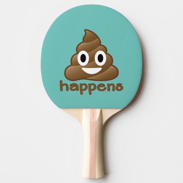 Poop Happens Emoji Ping-Pong Paddle (Front)