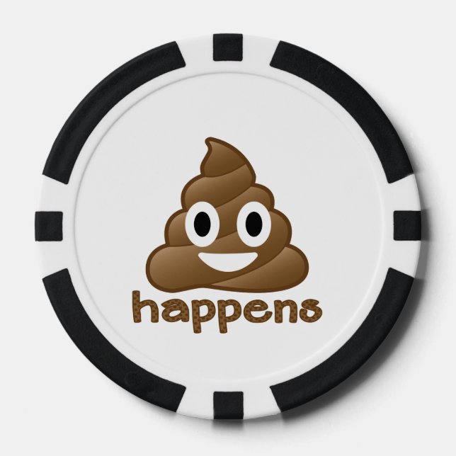 Poop Happens Emoji Poker Chips (Front)
