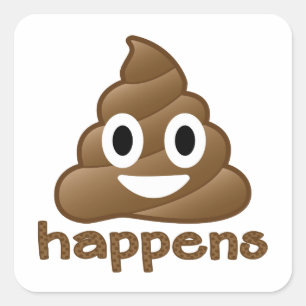 Poop Happens Emoji Square Sticker