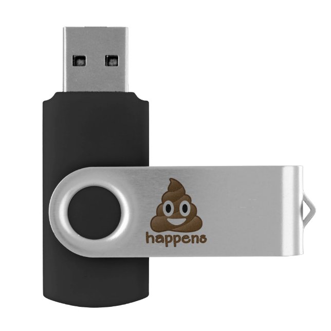 Poop Happens Emoji USB Flash Drive (Opened)