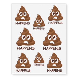 Poop Happens Fun Temporary Tattoos