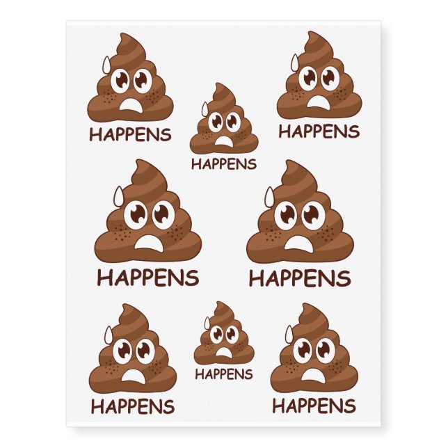 Poop Happens Fun Temporary Tattoos (Front)