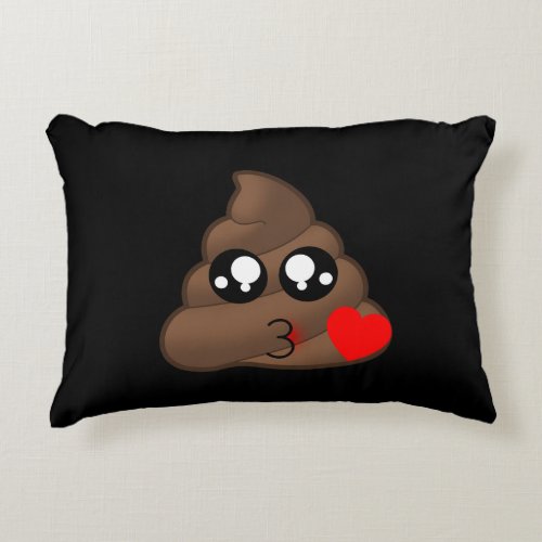 Poop Heart Love Emoji Decorative Pillow