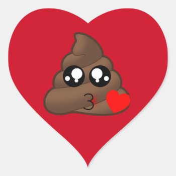 Poop Heart Love Emoji Heart Sticker by MishMoshEmoji at Zazzle
