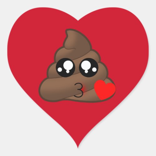Poop Heart Love Emoji Heart Sticker