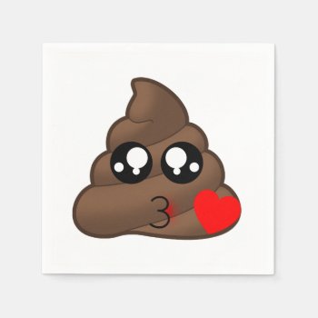 Poop Heart Love Emoji Paper Napkins by MishMoshEmoji at Zazzle