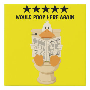 Poop Humor Bathroom Faux Canvas Print
