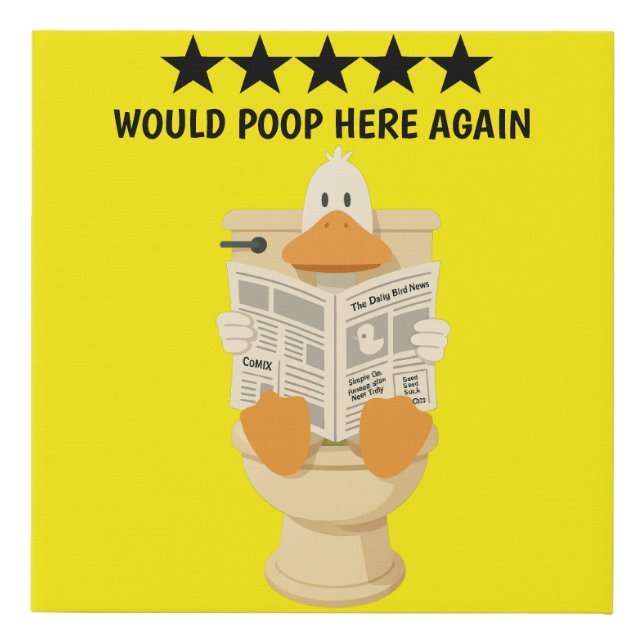 Poop Humor Bathroom Faux Canvas Print (Front)