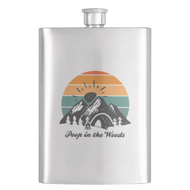 Poop In The Woods Flask (Front)