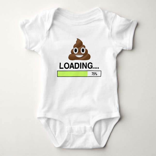 Poop Loading | Emoji T-Shirt Baby Bodysuit (Front)