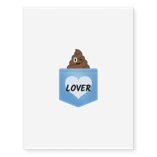 Poop lover in pocket temporary tattoos