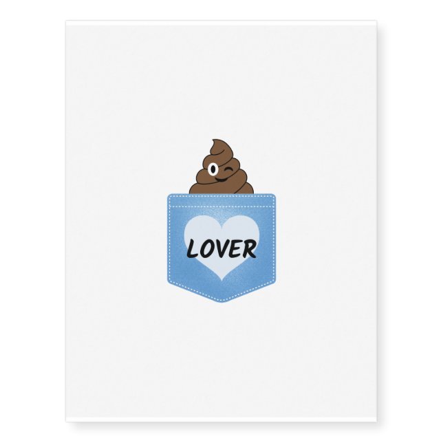 Poop lover in pocket temporary tattoos (Front)