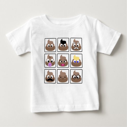 Poop Many Faces Baby T_Shirt