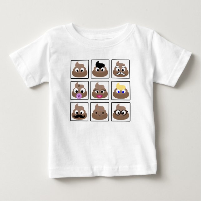 Poop Many Faces Baby T-Shirt (Front)