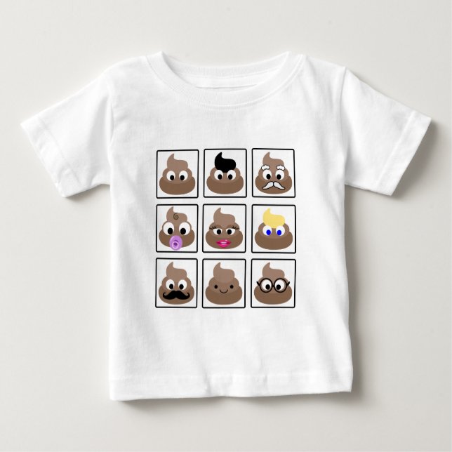 Poop Many Faces Baby T-Shirt (Front)