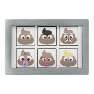 Poop Many Faces Belt Buckle