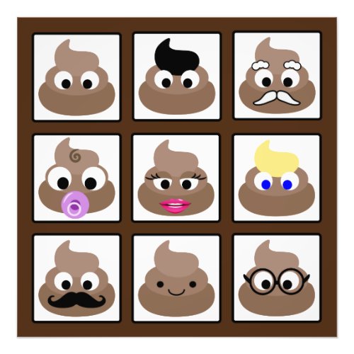 Poop Many Faces Brown  Photo Print