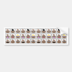 Poop Many Faces Bumper Sticker