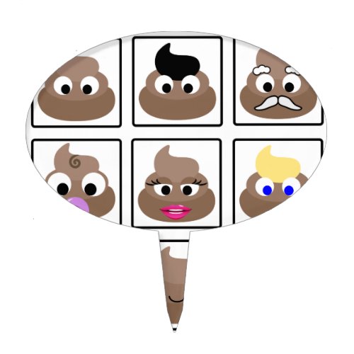 Poop Many Faces Cake Topper